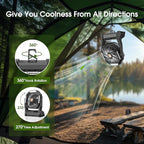 Portable Rechargeable Fan, 20000mAh Cordless Battery Powered Camping Tent Fans with LED Lantern, Small USB C Operated Outdoor Ventilador for Travel Camp Fishing Picnic Beach Office Home Essentials