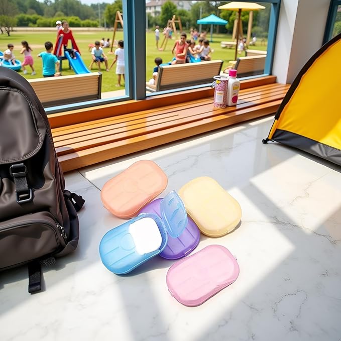 500 Sheets Colorful Disposable Soap Paper,5 Boxes Hand Cleaner Fragrance Mini Color Soap Papers for school Indoor,Outdoor,Travel,Camping Hiking,Paper Soaps for Travel,Foot and Hand Care