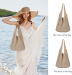 Straw Beach Bags for Women - Summer Woven Tote Bag Shoulder Handbags, Large Beach Bag for Women for Holiday