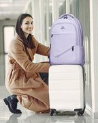 MATEIN Large 17 Inch Laptop Backpack for Women, Lightweight Travel Backpack Fits College School Essentials, Anti Theft Work Commute Nursing Computer Bag TSA Approved for Weekender Trip, Light Purple