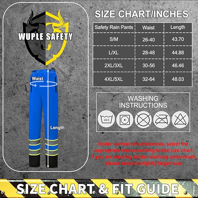 Hi Vis Rain Jacket, Rain Suits for Men with Removable Hood, Rain Coats for Men Interior Mesh, Class 3 High Visibility Rain Gear,Waterproof Zipper Blue 2XL/3XL