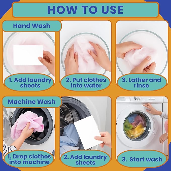 Travel Laundry Detergent Sheets 30 and 20 Pack – Hand Wash or Machine Wash Travel Detergent, Compact Sink Washing Detergent Strips for Clothes on Trips, Hotels & Cruises