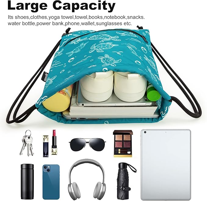 HOLYLUCK Drawstring Backpack Bag Sport Gym Sackpack