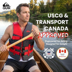 QUIKSILVER USCG Approved Men's Life Jacket Type III PFD, Lightweight EPE Foam Life Vest for Adults, for Waterskiing, Wakeboarding, Windsurfing, Rafting, Boating, Kayaking, Fishing Watersports