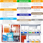 EVERLIT CARE 2-Shelf OSHA-Compliant First Aid Kit, ANSI Class A 50 Person Emergency First Aid Cabinet for Buiness, Job Site, Industrial Manufacturing Facility, Restaurant, and Kitchen
