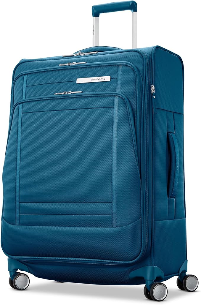 Samsonite UpLIFT Lightweight Medium Checked Softside Luggage with Spinner Wheels - Expandable - Airline-Approved, Polyester Soft Suitcase for Ultra Light Travel - Cerulean Blue