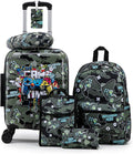 Rosamo Kid’s Luggage Set 6 Piece Suitcase Set 16" Hardside Luggage with Spinner Wheels Girls Boys Carry on Luggage Travel Rolling Luggage Airline Approved (Joystick)