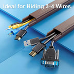 Yecaye TV Cord Hider, 42in Cord Cover, Large Cable Hider, Wire Covers for 4 Cords, Cable Raceway Wire Hider, Wire Hiders for TV on Wall, Cable Cover Cord Concealer, W1.18in H0.6in, Cherry