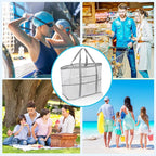 SRISE Mesh Beach Bag - Large Beach Tote Bag for Family Beach Bag for Toys & Vacation Essentials