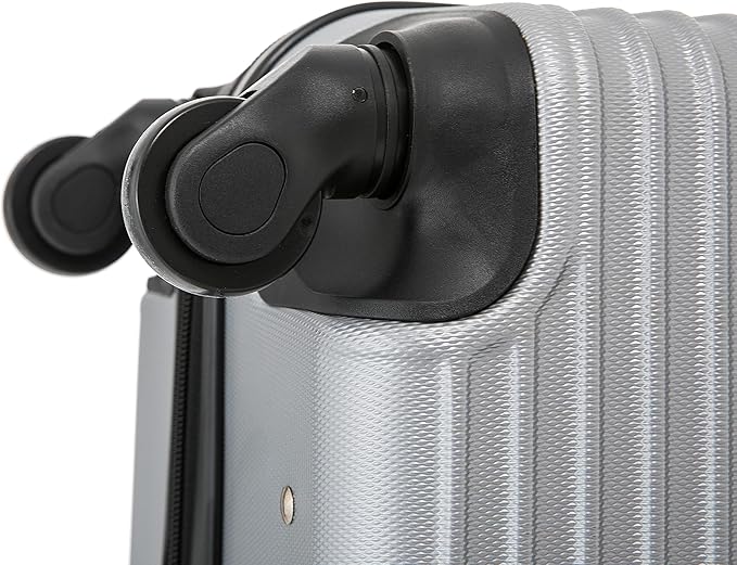 InUSA RESILIENCE Luggage with Spinner Wheels | Durable Lightweight Hardside Suitcase, Spacious Travel Bag with Handle and Trolley | 24-Inch Medium Checked Luggage | Silver