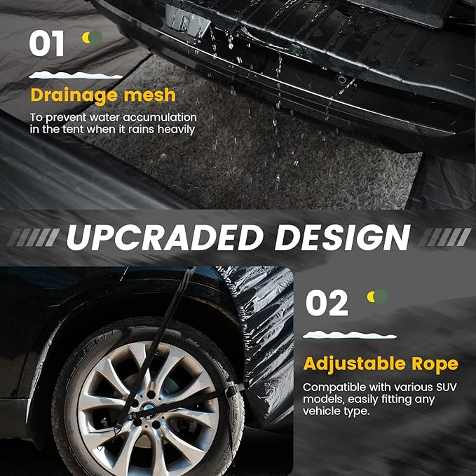 WildFinder SUV Tent, Rectangle Car Tent for Family, Waterproof & Windproof for Car Camping, Large Camping Tents with Storage Bag, SUV, Van, Jeep