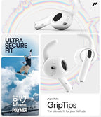 Proof Labs 4 Pairs for AirPods 4 Ear Hooks Covers [Added Storage Pouch] Anti Slip Ear Tips Accessories Compatible with Apple AirPods 4th Generation (White)