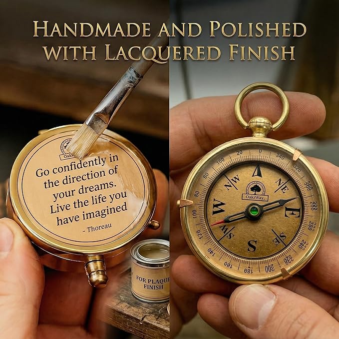 The Dream Chaser Compass - Go Confidently -2026 Unique Graduation Gifts for Him, College, High School, Cool Birthday Gift Idea for Son, Boys, Motivational Greeting Card Included