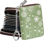 FurArt Zipper Wallet Women, RFID Blocking Credit Card Wallet, Business Card Holder, Compact Size KeyChain Wallet