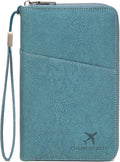 Family Passport Holder Wallet RFID Blocking Zippered Passport Wallet,Women and Men Travel Wallet Ladies Passport Cover