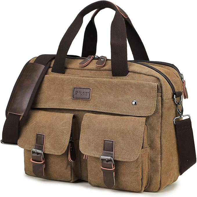 RAVUO Messenger Bag for Men, Water Resistant 15.6 17.3 Inch Laptop Briefcase Bag Casual Mens Satchel for Business