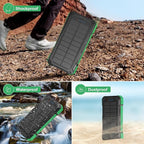 Solar Charger Power Bank 49800mAh Portable Solar Panels 22.5W Wireless Fast Charging with 6 Outputs for Cell Phones, Built in 4 Cables,USB C Waterproof Battery Pack for Camping,LED Flashlight