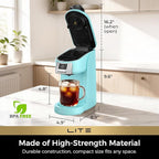 CHULUX Lite Single Serve Coffee Maker for K Cup Capsules, Single Cup Reservoir Coffee Maker with One Touch Brewing, 5 to 12 Oz Brew Sizes, Designed Specifically for Standard Mugs, Cyan
