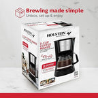 Holstein Housewares 5 Cup Drip Coffee Maker – Compact and User-Friendly with Auto Pause & Serve, Reusable Filter, Measuring Spoon & Glass Carafe, Office & Dorm Use, Black