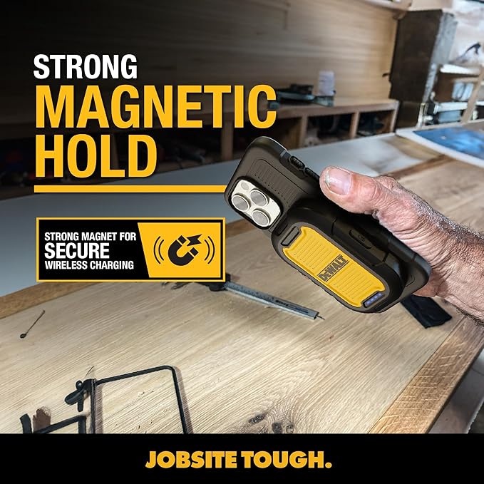 DEWALT Magnetic Power Bank 5,000mAh and 49.5W USB & USB C Wall Charger, Power Delivery