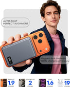 Enyneo Mag.Safe Portable Charger, 10000mAh Battery Pack - Qi2 Certified, 20W Fast Charging Wireless Magnetic Power Bank for iPhone 17/ Air/ 16/15/14/13/12 Series, Travel Camping Essential-Grey