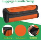 uxcell 3 Pcs Luggage Handle Wrap for Suitcase, Neoprene Handbag Grip Cover Protector Luggage Identifiers Suitcase Handle Wraps for Luggage Shopping Bag Travel Bags, Orange