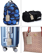 Teskyer Luggage Tags, 3 Pack Premium PU Leather Luggage Tags Privacy Protection Travel Bag Labels Suitcase Tags