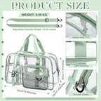 Abbylike Clear Bag Large Heavy Duty Tote for Stadium Events 20" Duffle Transparent Gym Bag for Sport Event Travel Makeup Work