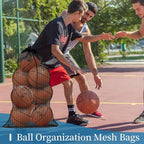 6PCS Black Mesh Bag Drawstring, 23 x 35 Inch Net Bag with Lock, Multipurpose Storage Bags for Gym, Laundry, Balls, Beach and Toys