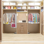 Mskitchen Hanging Clothes Storage with 4" Gusseted Garment Covers (Set of 6) - Clear Suit, Dress, Sweater, Shirt Protectors - 24"x 40"x 4" / 6 Pack
