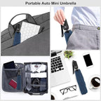 Compact Travel Umbrella for Purse - Flat Handle, Waterproof for Light Rain