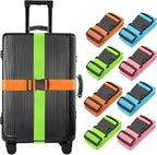 BILIONE Luggage Straps, 79" Long Belts Keep Suitcase Secure While Traveling, TSA Approved Add a Bag Premium Accessory for Travel Bag Closure (Blue+Orange+Rose Pink+Green, 8Pcs)