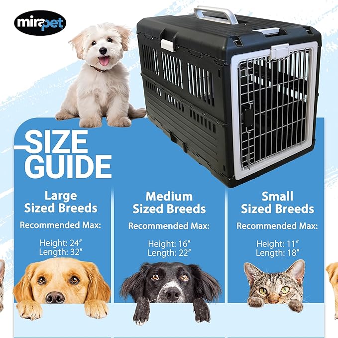 Pet Carrier & Crate, 35" L x 21" W x 27" H - Collapsible Hard Sided Kennel for Large Dogs and Cats, Portable Carrier for Indoor Outdoor Travel