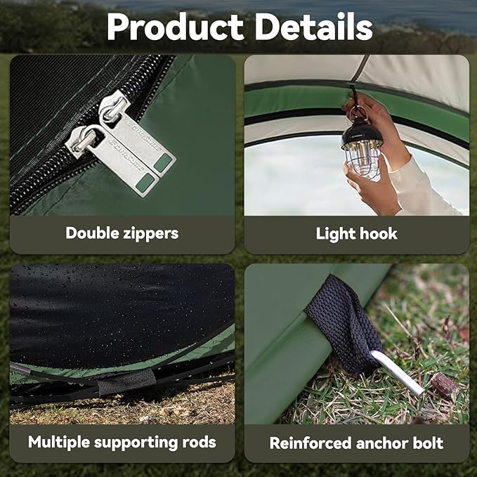 Instant Pop Up Tents for Camping, 4/6 Person Easy Pop Up Camping Tents,Automatic Set Up Tent in 3 Seconds,Waterproof Sunshade Family Tent,Lightweight Dome Tent for Outdoor Camping,Hiking & Beach