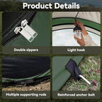 Instant Pop Up Tents for Camping, 4/6 Person Easy Pop Up Camping Tents,Automatic Set Up Tent in 3 Seconds,Waterproof Sunshade Family Tent,Lightweight Dome Tent for Outdoor Camping,Hiking & Beach