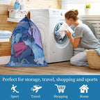 6PCS Blue Mesh Bag Drawstring, 23 x 35 Inch Net Bag with Lock, Multipurpose Storage Bags for Gym, Laundry, Balls, Beach and Toys