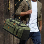 Gym Bag for Men and Women with Shoe & Laptop Compartment, 3-in-1 Sports Travel Duffel Bag Anti-Theft Weekender Carry-on Backpack for Airplane & Workout, Overnight Travel Bag, 35L, Green, Medium