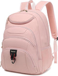 Boavan Laptop Backpack for women, 15.6 inch Laptop Bag with USB Port, Waterproof Travel Work Backpack Purse, Anti-Theft Teacher Nurse Doctor Casual Bookbags Office Business backpack，Pink