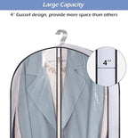 SLEEPING LAMB 60" Gusseted Garment Bags for Closet Storage Clear Dress Bag Hanging Clothes Storage for Long Gowns, Coats, Sweaters, 2 Packs