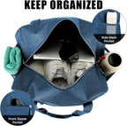 Uarition 14 inch Small Gym Bag for Men & Women, Mini Duffle Bag for Travel Sports, Lightweight Carry On Duffel Bag, Navy Blue
