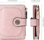 Small Wallet for Women Bifold Credit Card Holder RFID Blocking with Zipper Pocket