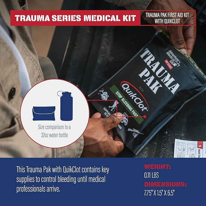 Adventure Medical Kits Trauma Pak First Aid Kit with QuikClot Sponge, black, one size (2064-0292)