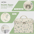 Makeup Bag,Quilted Cosmetic Bags,Large Floral Make Up Organize bag,Makeup Bag Set for Women,Flower Travel Toiletry Bag