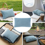 Marrywindix Tiny Pillow 2 Pack Small Decorative Pillow 9.5 x 5.5 in Tiny Travel Pillows Soft Pet Pillow for Camping Travel Sleeping Bed Sofa Neck Knee Wrist Support (Blue)