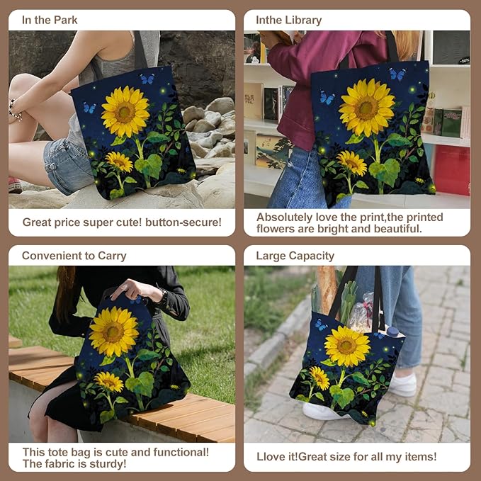 ANNA QUEEN Cat Tote Bag Shoulder Bag Handle Bag for Gym Yoga Picnic Beach Kitchen Reusable