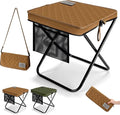 LiKiLiKi Extra Large Foldable Backpack Stool, Heavy Duty Thickened Collapsible Portable Pocket Chair, Compact Pocket Size Travel Seat for Hiking, Fishing, Picnic and Outdoor Activities (Brown)