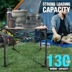 VILLEY Folding Camping Square Table with Carry Bag, Lightweight Aluminum Adjustable Square Table for Outdoor, Camping, Picnic, Backyards, BBQ, Large