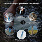 Yuclet Squeeze Water Filtration System with Four 34-Oz Squeezable Pouches and 0.1 Micron Filter Straw, Portable Water Purifier Survival for Backpacking, Camping, Hiking and Emergency Preparedness