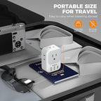 Switzerland Travel Plug Adapter 2 Pack, TESSAN Type J Adaptor with 4 Outlets 3 USB Charging Ports(1 USB C PD 20W), Swiss Travel Plug for US to Switzerland, Liechtenstein, Rwanda