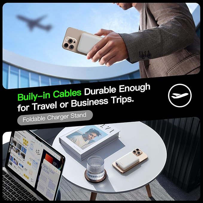Ouotoo New for Magsafe Portable Charger,5000mAh Power Bank with Type-C 20W PD Fast Charging Travel, Lightweight and Slim, LED Display for Magsafe Battery Pack for iPhone 17/16/15/14/13/12 All Series